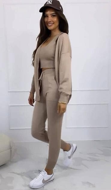 pantalone gina benotti: Ženski pleteni komplet – 3 dela - Kardigan na kopčanje sa opuštenim na lalafo.rs — 2 pantalone gina benotti: Ženski pleteni komplet – 3 dela - Kardigan na kopčanje sa opuštenim — 2