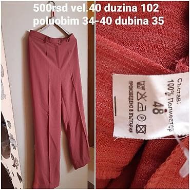 bermude teksas br: Ženske pantalone – boja terakota/roze cigla, diskretan prugasti at lalafo.rs — 1 bermude teksas br: Ženske pantalone – boja terakota/roze cigla, diskretan prugasti — 1