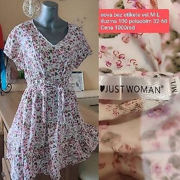 Haljina JUST WOMAN – cvetni dezen - Materijal: 100% pamuk (etiketa na lalafo.rs — 1 Haljina JUST WOMAN – cvetni dezen - Materijal: 100% pamuk (etiketa — 1