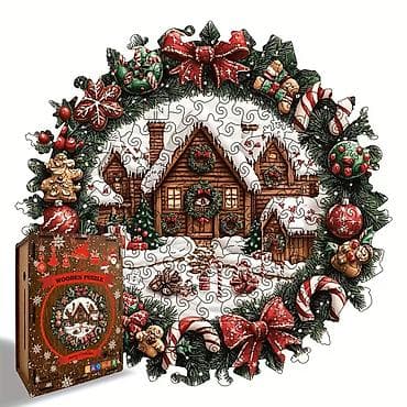 Christmas drvene puzzle NOVO Drvena slagalica 2 u 1 – Božićna kućica na lalafo.rs — 1 Christmas drvene puzzle NOVO Drvena slagalica 2 u 1 – Božićna kućica — 1