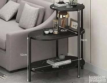 Trospratni pomoćni sto/etažer modernog dizajna. - Dimenzije: visina na lalafo.rs — 4 Trospratni pomoćni sto/etažer modernog dizajna. - Dimenzije: visina — 4