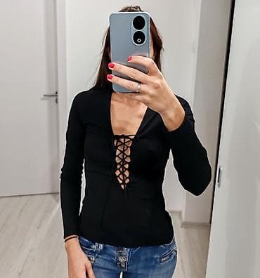 Women's Clothing: Atraktivna crna majica, rebrasti materijal sa elastinom * Velicina S * at lalafo.rs — 1 Women's Clothing: Atraktivna crna majica, rebrasti materijal sa elastinom * Velicina S * — 1