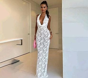 Duga večernja haljina od čipke - Model: uska silueta, duga do poda at lalafo.rs — 3 Duga večernja haljina od čipke - Model: uska silueta, duga do poda — 3