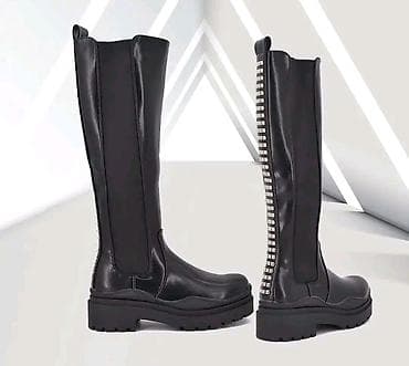 Ženske kožne čizme, crne boje, u kutiji. - Model: gležnjače sa na lalafo.rs — 2 Ženske kožne čizme, crne boje, u kutiji. - Model: gležnjače sa — 2