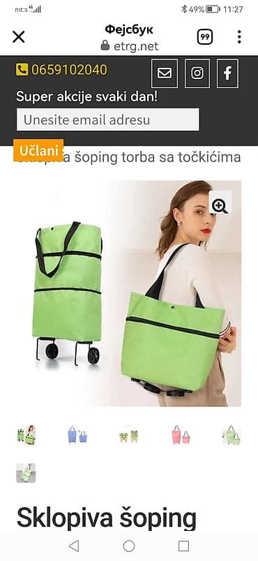 Sklopiva šoping torba sa točkićima - 2-u-1 dizajn: može se nositi kao na lalafo.rs — 1 Sklopiva šoping torba sa točkićima - 2-u-1 dizajn: može se nositi kao — 1