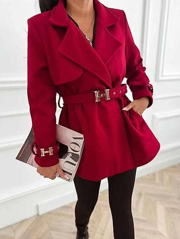 Ženski strukirani kaput s pojasom - Model do sredine butina, sa na lalafo.rs — 7 Ženski strukirani kaput s pojasom - Model do sredine butina, sa — 7