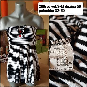 Crno-bela prugasta strapless tunika/haljinica. - Veličina: S–M - na lalafo.rs — 1 Crno-bela prugasta strapless tunika/haljinica. - Veličina: S–M - — 1