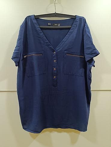 sat za ruku: Ženska bluza/kosuljica u teget boji, sa V-izrezom i kratkim rukavima at lalafo.rs — 2 sat za ruku: Ženska bluza/kosuljica u teget boji, sa V-izrezom i kratkim rukavima — 2