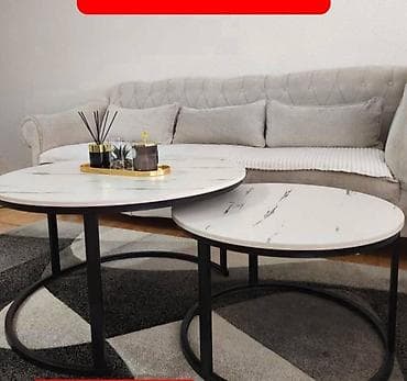 Armchairs: Set od 2 klub stola – okrugli, “nesting” dizajn - Gornje ploče: bela at lalafo.rs — 3 Armchairs: Set od 2 klub stola – okrugli, “nesting” dizajn - Gornje ploče: bela — 3