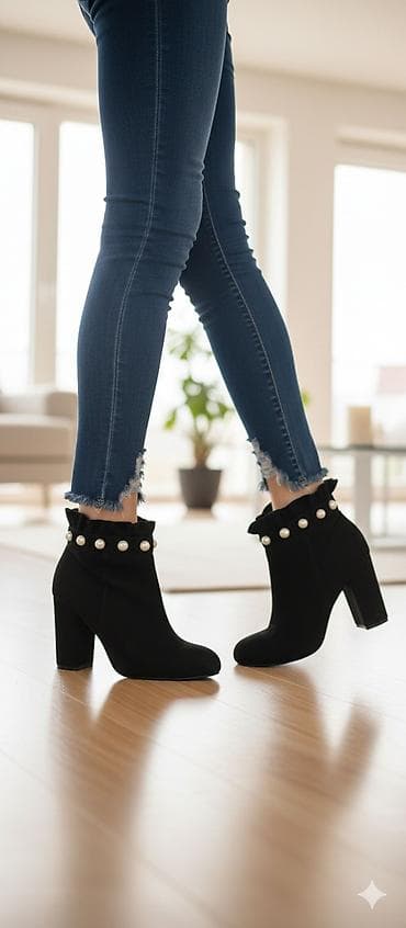 Ženske ankle čizme na blok štiklu – crne - Elegantne čizme do članaka at lalafo.rs — 1 Ženske ankle čizme na blok štiklu – crne - Elegantne čizme do članaka — 1