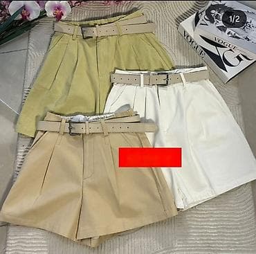 Shorts, Britches: Ženske šorts pantalone sa pojasom - Model: visoki struk, A-kroja sa at lalafo.rs — 2 Shorts, Britches: Ženske šorts pantalone sa pojasom - Model: visoki struk, A-kroja sa — 2