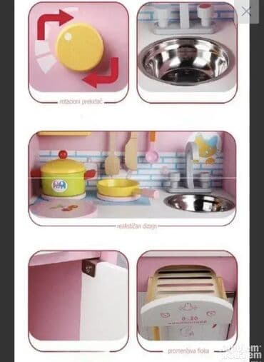 Dečije kuhinje: Roze kvalitetna drvena kuhinja za igru Visokokvalitetni drveni set na lalafo.rs — 2 Dečije kuhinje: Roze kvalitetna drvena kuhinja za igru Visokokvalitetni drveni set — 2