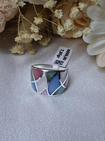 Srebrni prstenovi – različiti modeli i veličine - Prsten sa mozaik na lalafo.rs — 1 Srebrni prstenovi – različiti modeli i veličine - Prsten sa mozaik — 1