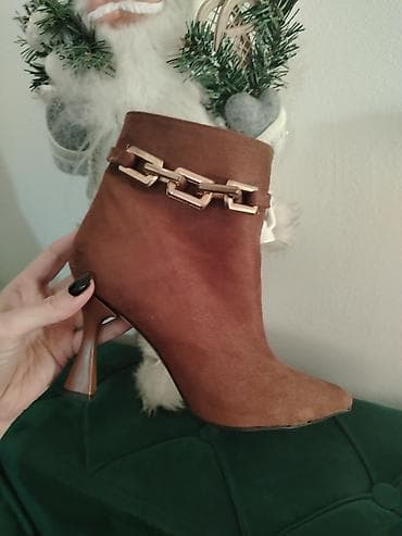 Ženske kratke čizme na štiklu – braon - Materijal: mekana na lalafo.rs — 5 Ženske kratke čizme na štiklu – braon - Materijal: mekana — 5