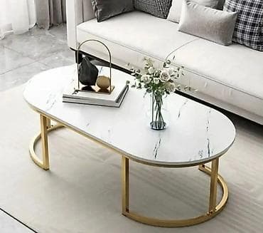 AKCIJA Elegantan klub sto za dnevnu sobu - Ovalna ploča u mermernom na lalafo.rs AKCIJA Elegantan klub sto za dnevnu sobu - Ovalna ploča u mermernom