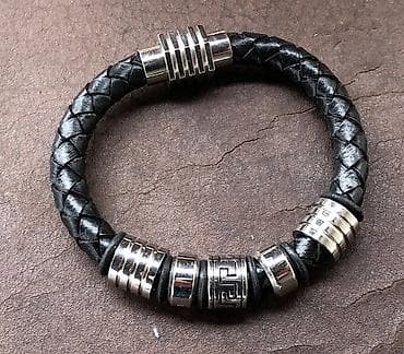 Kožna Upletena narukvica sa Versaće motivom (grčki ključ) Kvalitetna na lalafo.rs — 1 Kožna Upletena narukvica sa Versaće motivom (grčki ključ) Kvalitetna — 1