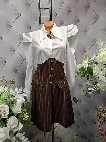 Haljina košulja sa prugama i pojasom - Model: košulja-haljina sa na lalafo.rs — 6 Haljina košulja sa prugama i pojasom - Model: košulja-haljina sa — 6