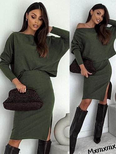 🔥Dvodelni ženski komplet od rebrastog pletiva – džemper + suknja midi na lalafo.rs — 3 🔥Dvodelni ženski komplet od rebrastog pletiva – džemper + suknja midi — 3