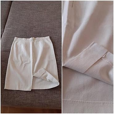 bermude teksas br: Bela suknja ravnog kroja, materijal kao teksas. Prednji šlic, skriveni na lalafo.rs — 2 bermude teksas br: Bela suknja ravnog kroja, materijal kao teksas. Prednji šlic, skriveni — 2