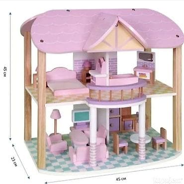 Cradles: Drvena kućica za lutke – dvospratna, sa kompletnim nameštajem - at lalafo.rs — 1 Cradles: Drvena kućica za lutke – dvospratna, sa kompletnim nameštajem - — 1