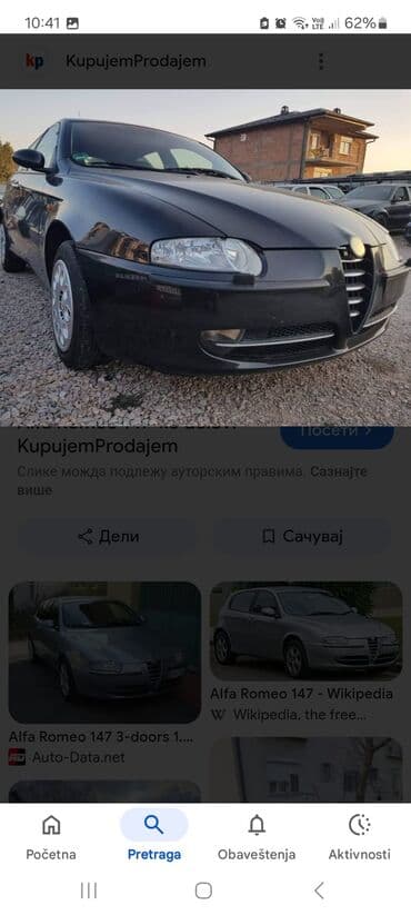 Alfa Romeo 146: 1.6 l | 2001 г. 180000 km Hečbek na lalafo.rs Alfa Romeo 146: 1.6 l | 2001 г. 180000 km Hečbek