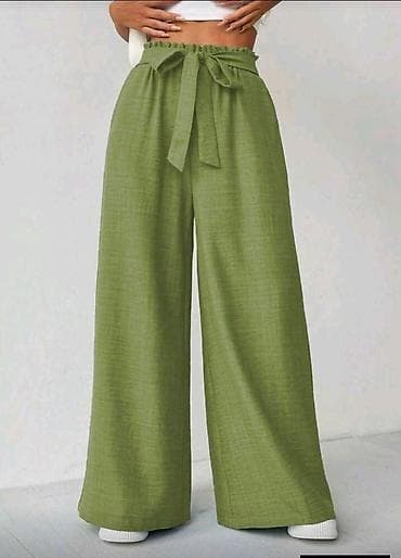 Ženske široke pantalone sa visokim strukom i pojasom S M L XL 2XL - na lalafo.rs — 6 Ženske široke pantalone sa visokim strukom i pojasom S M L XL 2XL - — 6