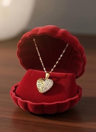 Ogrlica sa priveskom u obliku srca - Dizajn: kombinacija dve teksture na lalafo.rs — 3 Ogrlica sa priveskom u obliku srca - Dizajn: kombinacija dve teksture — 3
