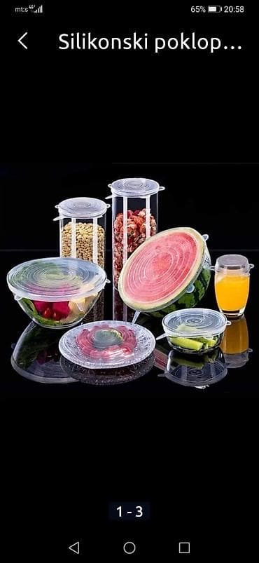 Silikonski poklopci 6kom, razlicite velicine na lalafo.rs Silikonski poklopci 6kom, razlicite velicine