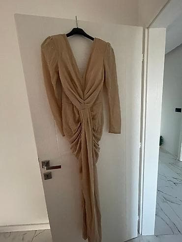 Elegantna midi/duga haljina u boji šampanjca sa diskretnim na lalafo.rs — 6 Elegantna midi/duga haljina u boji šampanjca sa diskretnim — 6