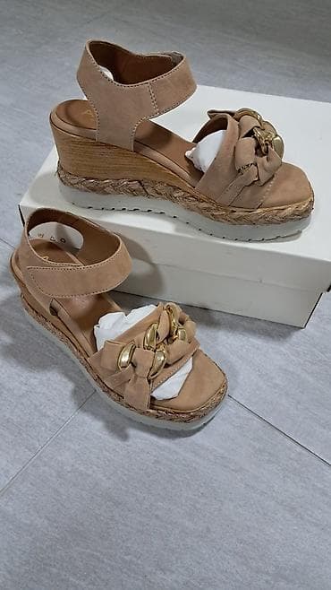 Ženske sandale na punu petu - Boja: bež/karamel - Gornjište: mekana na lalafo.rs — 2 Ženske sandale na punu petu - Boja: bež/karamel - Gornjište: mekana — 2