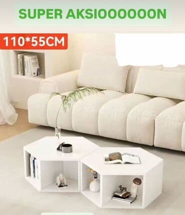 Stilski klub stolovi: 💫Modularni klub sto – heksagonalni dizajn, 110 x 55 cm - Dva spojiva na lalafo.rs — 1 Stilski klub stolovi: 💫Modularni klub sto – heksagonalni dizajn, 110 x 55 cm - Dva spojiva — 1