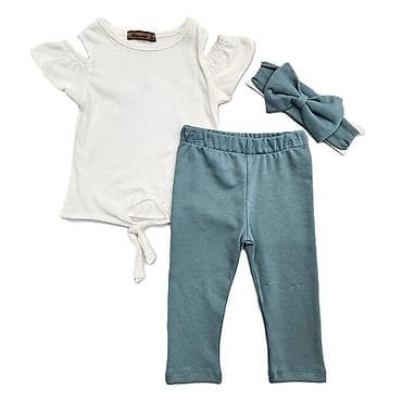 Trodeleni komplet za devojčice - Majica kratkih rukava u beloj boji na lalafo.rs Trodeleni komplet za devojčice - Majica kratkih rukava u beloj boji