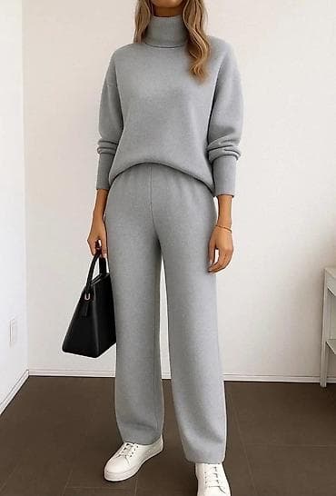 pantalone gina benotti: Dvodijelni ženski komplet od pletenog materijala – rolka i široke na lalafo.rs — 2 pantalone gina benotti: Dvodijelni ženski komplet od pletenog materijala – rolka i široke — 2