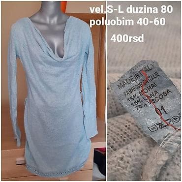 kom sa etiketom: Pletena tunika/haljinica svetloplave boje sa dugim rukavima i ležerno at lalafo.rs — 1 kom sa etiketom: Pletena tunika/haljinica svetloplave boje sa dugim rukavima i ležerno — 1