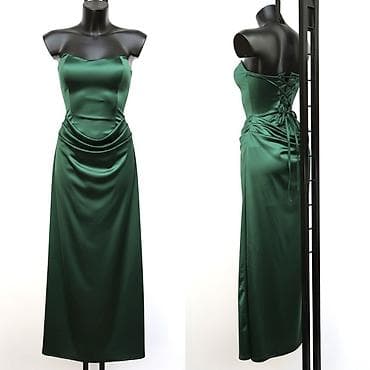 💫Prelepa Elegantna satenska večernja haljina bez bretela - Silueta na lalafo.rs 💫Prelepa Elegantna satenska večernja haljina bez bretela - Silueta