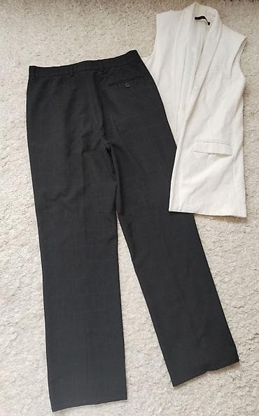 pantalone butiku ali: Tamno sive pantalone na crtu na blage diskretne linije ili kockice na lalafo.rs — 5 pantalone butiku ali: Tamno sive pantalone na crtu na blage diskretne linije ili kockice — 5