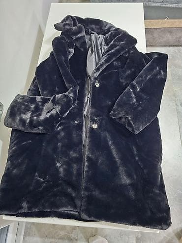 Ženska bunda/kaput od veštačkog krzna – crna - Materijal: mekano at lalafo.rs — 2 Ženska bunda/kaput od veštačkog krzna – crna - Materijal: mekano — 2