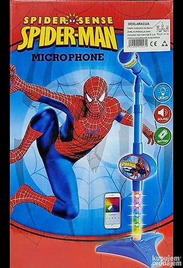 Spajdermen mikrofon za decu – sa stalkom i svetlosnim efektima 🎤 na lalafo.rs — 2 Spajdermen mikrofon za decu – sa stalkom i svetlosnim efektima 🎤 — 2
