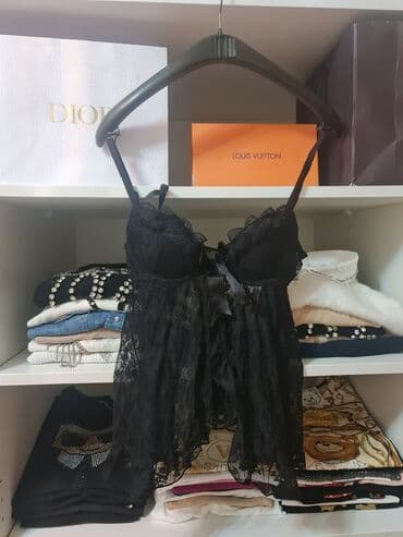 Spavaćice: Crna čipkana babydoll spavaćica - Boja: crna - Materijal: fina na lalafo.rs Spavaćice: Crna čipkana babydoll spavaćica - Boja: crna - Materijal: fina