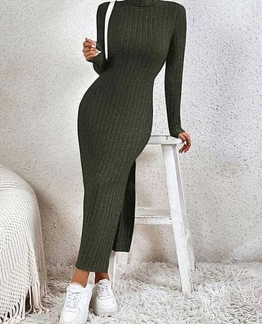 Rebrasta džemper-haljina sa rol-kragnom - Kroj: uska silueta koja na lalafo.rs — 6 Rebrasta džemper-haljina sa rol-kragnom - Kroj: uska silueta koja — 6