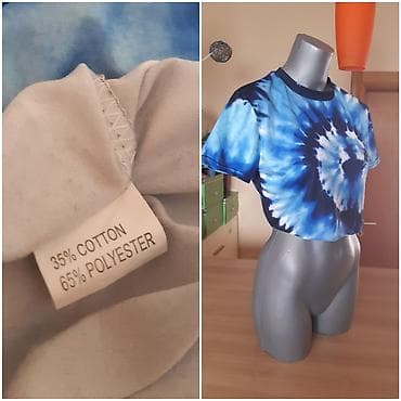 Kratka majica (crop top) sa tie-dye šarom u nijansama plave. - na lalafo.rs — 3 Kratka majica (crop top) sa tie-dye šarom u nijansama plave. - — 3