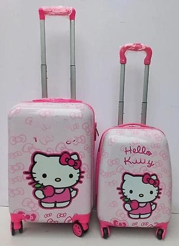 Travel suitcases and bags: Set kofera Hello Kitty – 2 kom - Dizajn: beli i roze koferi sa at lalafo.rs — 3 Travel suitcases and bags: Set kofera Hello Kitty – 2 kom - Dizajn: beli i roze koferi sa — 3