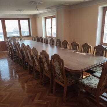 Veliki drveni trpezarijski/kongresni set - Masivan pravougaoni sto od na lalafo.rs Veliki drveni trpezarijski/kongresni set - Masivan pravougaoni sto od