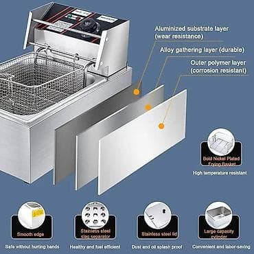 Friteza za radnu površinu sa velikim rezervoarom od 6L i snage 2500w at lalafo.rs — 6 Friteza za radnu površinu sa velikim rezervoarom od 6L i snage 2500w — 6