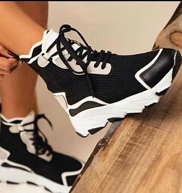 Ženske patike – visoki model, crno‑bele - Dizajn: modni na lalafo.rs — 1 Ženske patike – visoki model, crno‑bele - Dizajn: modni — 1