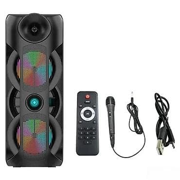 Bluetooth karaoke zvučnik sa LED osvetljenjem i mikrofonom - Snažan na lalafo.rs Bluetooth karaoke zvučnik sa LED osvetljenjem i mikrofonom - Snažan