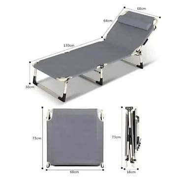 Sklopiva ležaljka za plažu/bazen sa jastukom - Materijal: izdržljiva na lalafo.rs — 4 Sklopiva ležaljka za plažu/bazen sa jastukom - Materijal: izdržljiva — 4