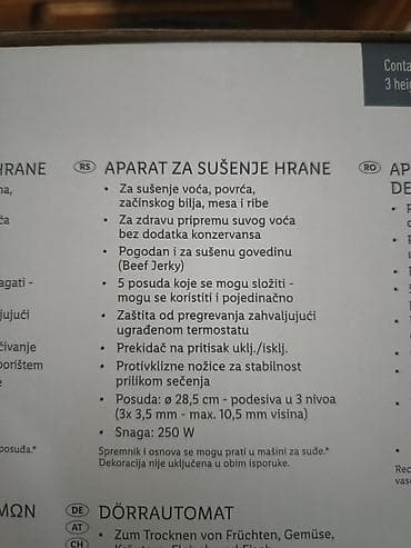 SilverCrest Kitchen Tools – aparat za sušenje hrane (Food Dehydrator) at lalafo.rs — 3 SilverCrest Kitchen Tools – aparat za sušenje hrane (Food Dehydrator) — 3