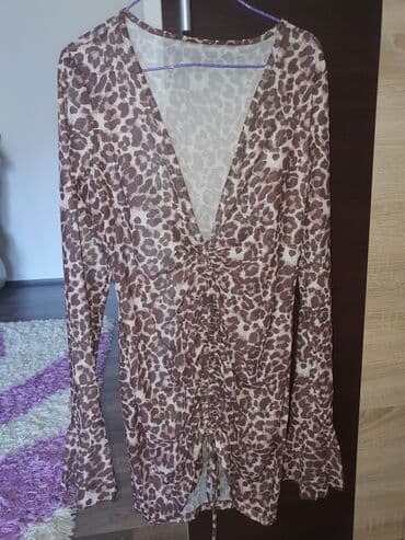 Ženska mini haljina sa životinjskim (leopard) printom u braon/bež na lalafo.rs Ženska mini haljina sa životinjskim (leopard) printom u braon/bež