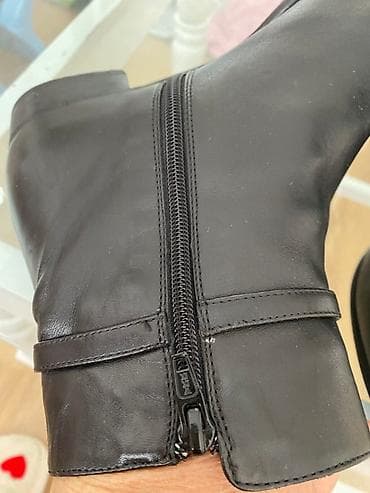 Ženske kožne gležnjače – crne - Materijal: glatka prirodna koža - na lalafo.rs — 3 Ženske kožne gležnjače – crne - Materijal: glatka prirodna koža - — 3